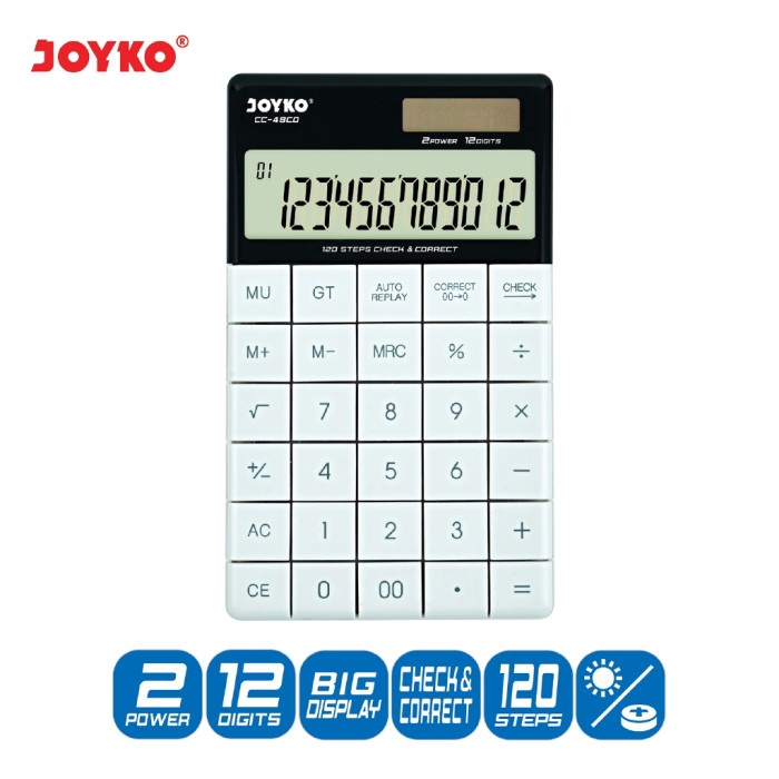 

CALCULATOR KALKULATOR JOYKO CC-48CO 12 DIGITS CHECK CORRECT [TERBARU[TERLARIS[ORIGINAL[ASLI]