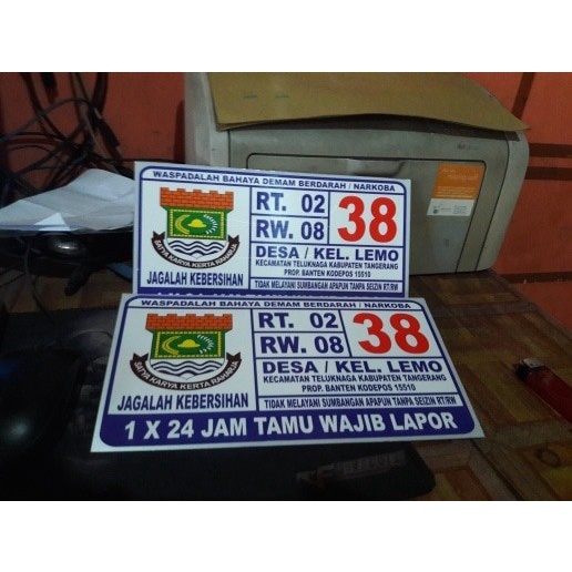 plat rt rw nomor rumah alumunium