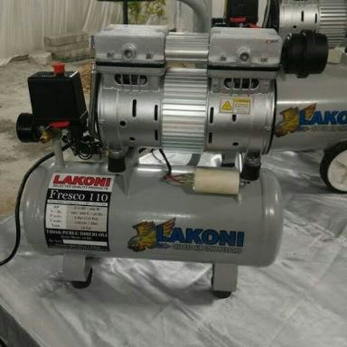 Termurah Paket Semprot Cat Kompresor Lakoni Fresco 110 Silent Spraygun F100