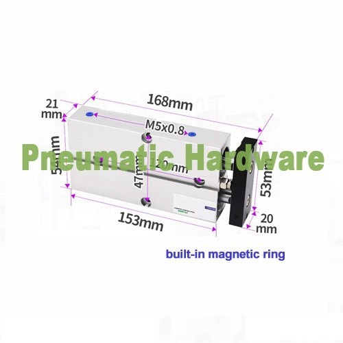 Terlaris Tn16*100 Tn16-100 16Mm Bore 100Mm Pneumatic Twin Rod Air Cylinder Kk86
