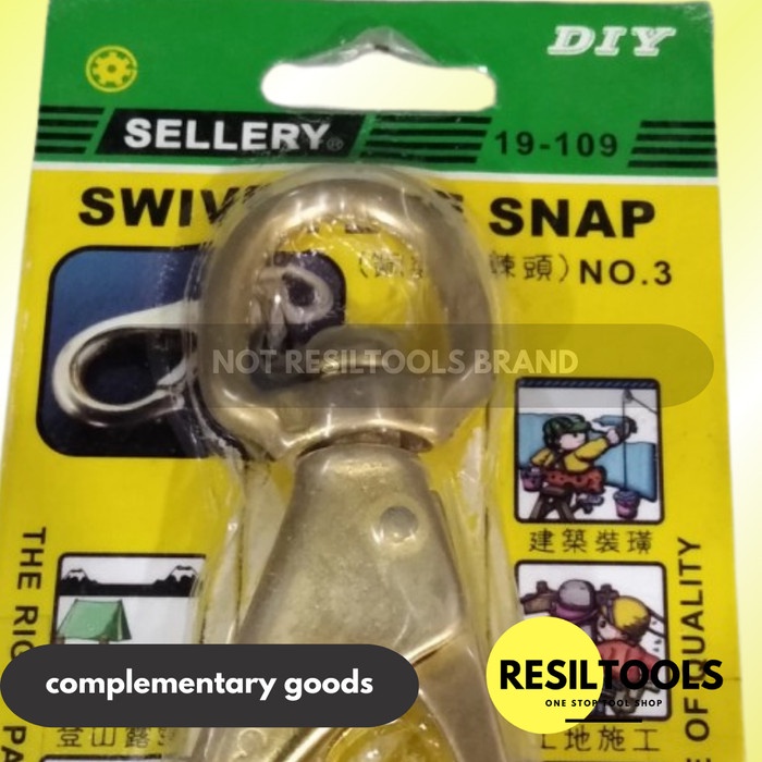 Swivel Eye Snap Kuningan No 3 Kekuatan 200 kg Sling Hook Anti Karat Pengait Rantai Wire Rope Tali
