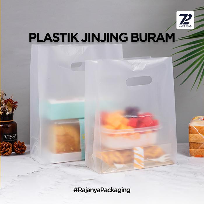 MURAH Plastik Jinjing Kotak Bento Kantong Plastik Donat Doff Kresek Donat Brownies Box Tas HD Buram