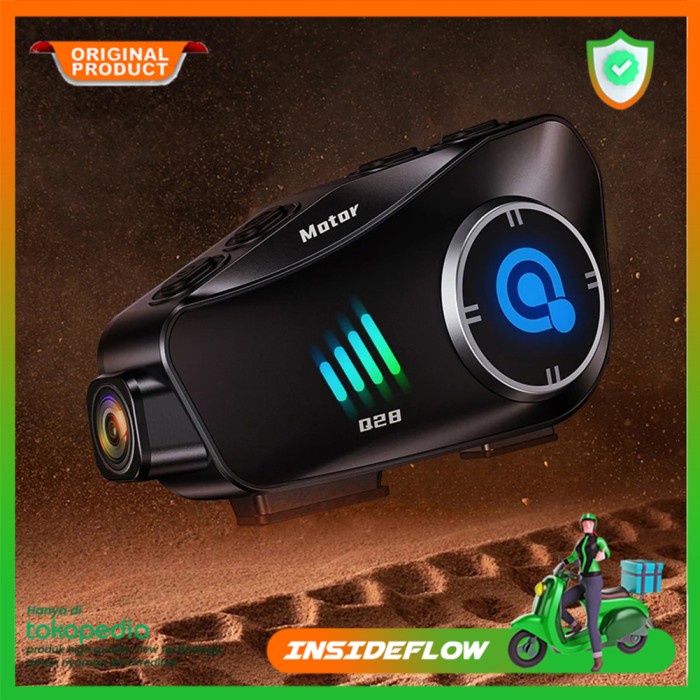 Interkom Helm Motor Bluetooth Camera Intercom Intercome Headset Helmet Dengan Kamera 1080P