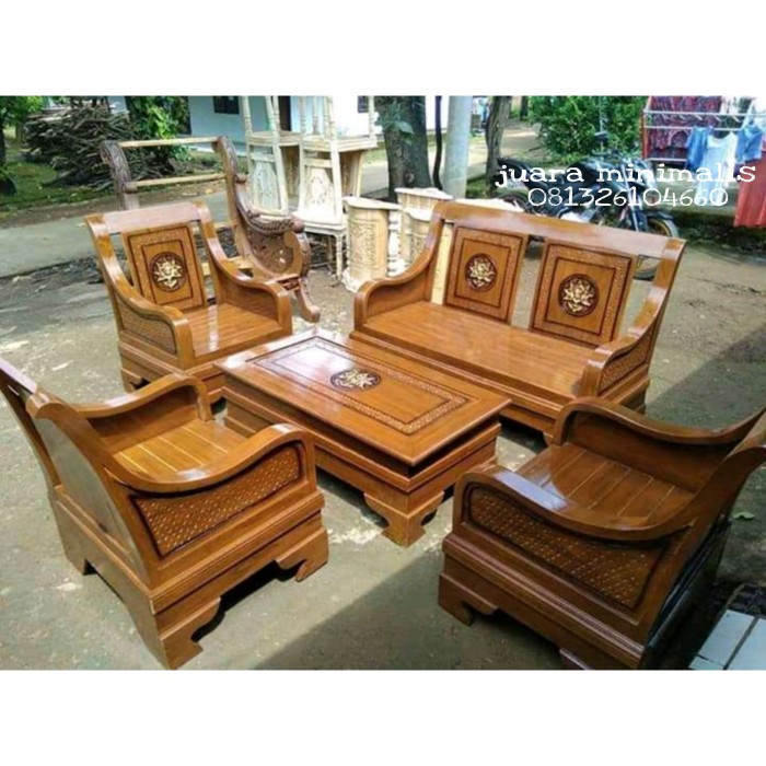 PREMIUM Kursi sofa ruang tamu kursi tamu kayu sederhana terlaris terbaru