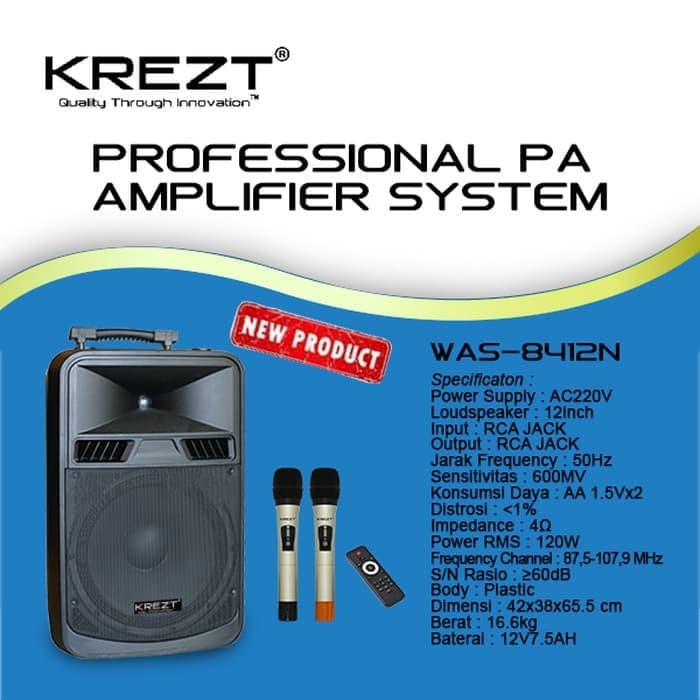 PORTABLE SOUND - MEETING WIRELESS KREZT WAS-8412N / 8412 N - RECORD