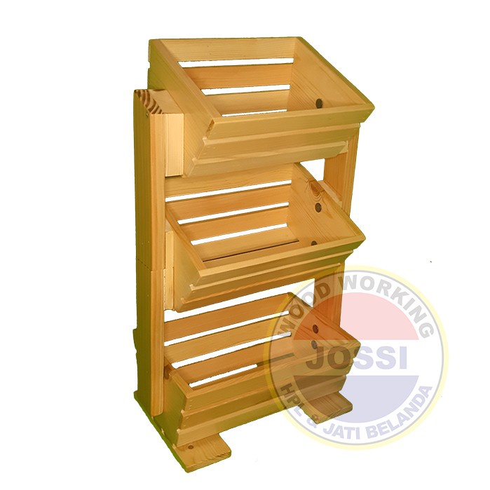 PREMIUM Rak Bumbu Dapur / Rak Bawang / Buah / Rak Serbaguna Kayu Jati Belanda