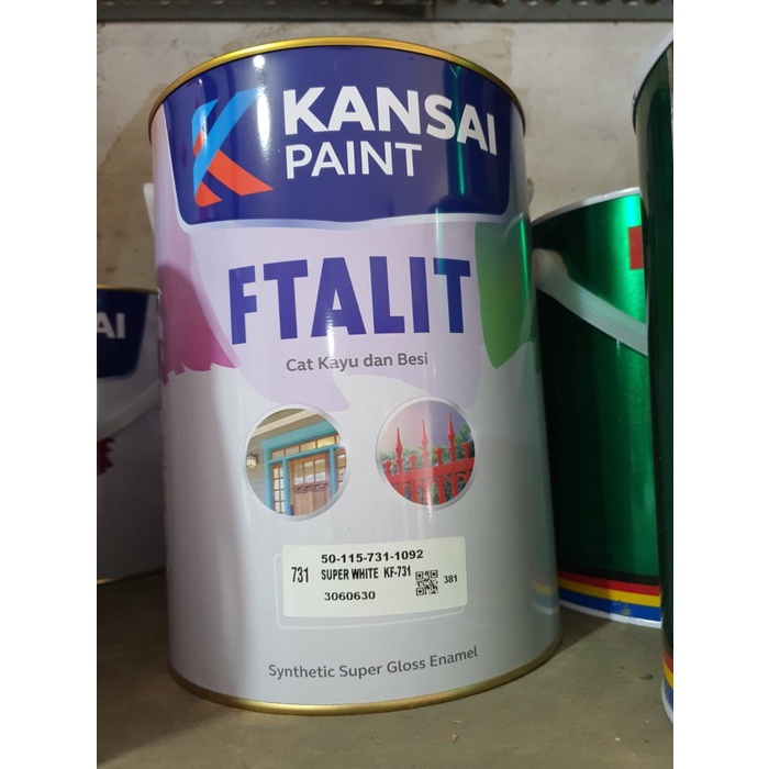 FTALIT KANSAI 5 KG 5KG CAT KAYU BESI MINYAK SYNTHETIC HITAM PUTIH DLL