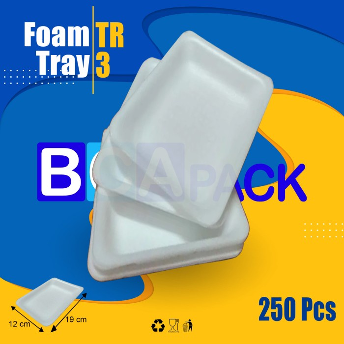 

HOT SALE! FOAM TRAY TR 3 - STYROFOAM TRAY BUAH TR3 - 250 PCS