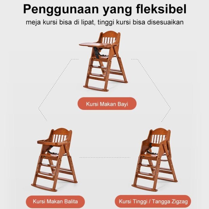 TERLARIS! 100% KayuKursi Makan Anak Bangku Bayi Kursi Makan Bayi Kayu - cocok untuk Bayi dan Balita