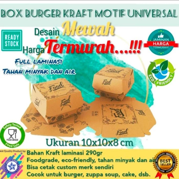 [Masih] Box Burger/ Zuppa Putih Polos @50pcs -