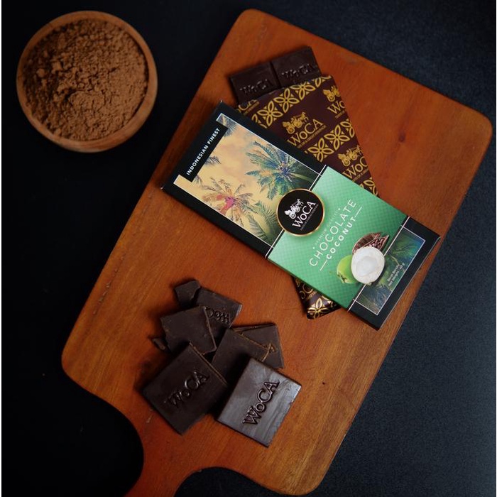

terbaru !!! woca premium chocolate 3 x 90g bars - cokelat batang rasa kelapa ready