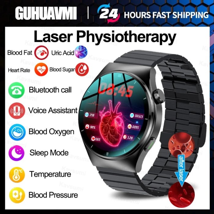 New Uric Acid ECG+PPG Smartwatch Sapphire Glass Noninvasive Blood