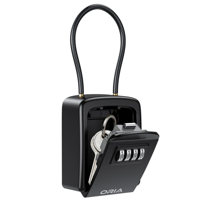 ORIA Key Lock Box 4 Digit Combination Key Safe Box Waterproof Key