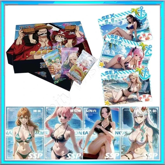 One Piece Card Anime Figure Swimsuit Bikini Sexy Card Collection
