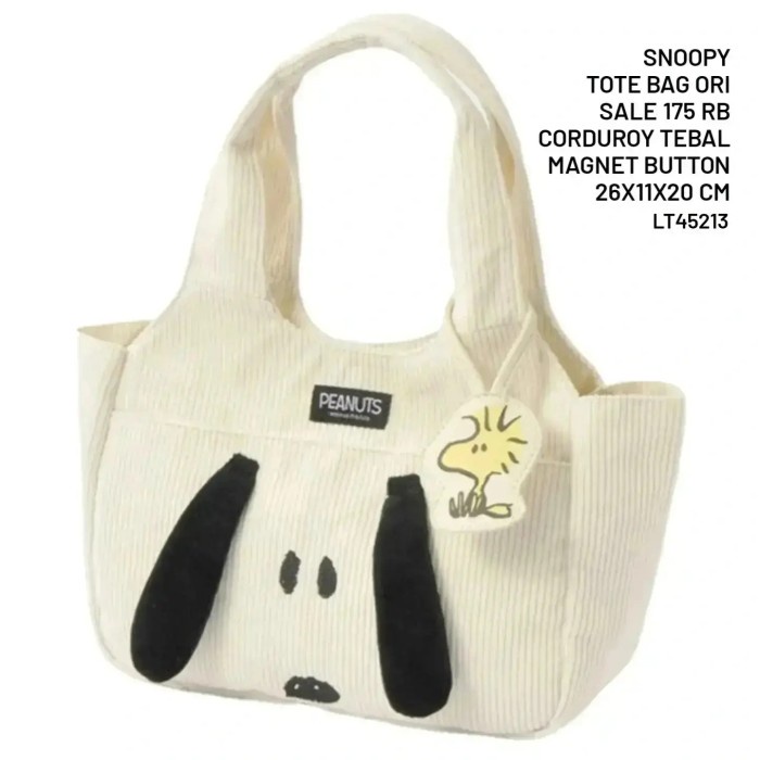 Sale Terbatas Snoopy Peanut Dimensional Tote Bag Ori Aman