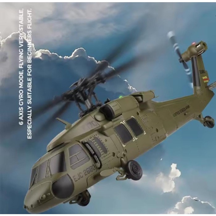BARANG TERLARIS WL TOYS XK K170 BLACK HAWK UH-60L RC HELICOPTER MILLITARY 2.4GHZ 4CH 6-AXIS