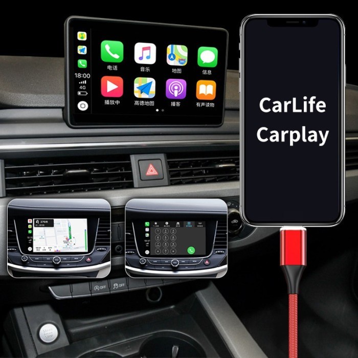 TERLARIS Kw SmSw Cuss Carlife Kabel Data Untuk Apple Carplay KendaraanMo