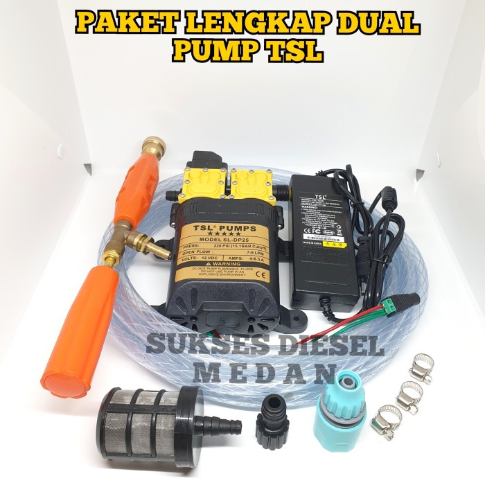 TERMURAH - PAKET LENGKAP Mesin Alat Cuci Mobil AC Motor Steam Mini Doublepump 220