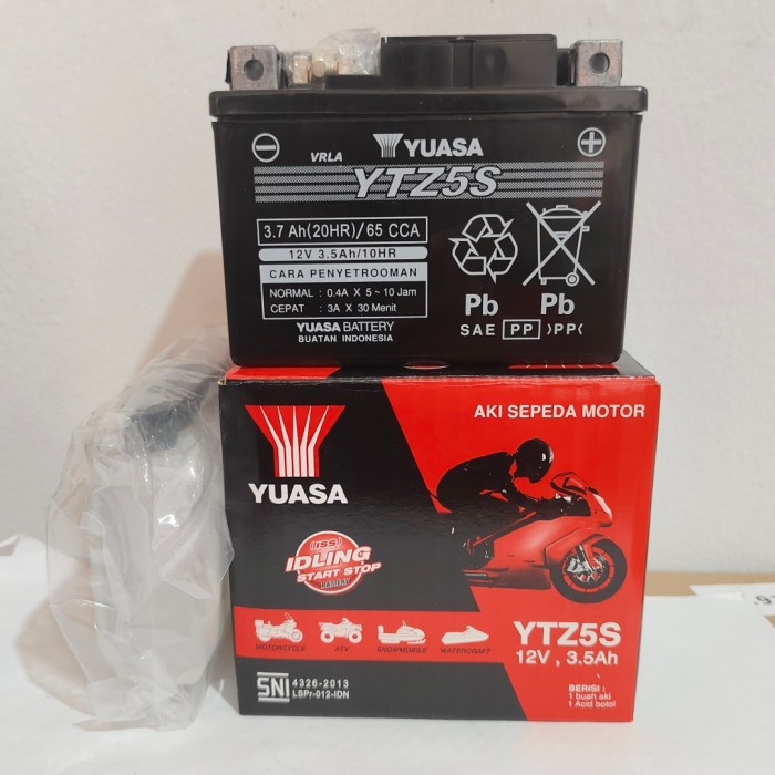 Aki Motor Shogun 125, Supra X 125, Skywave, Nvl Yuasa Ytz5S Aki Kering