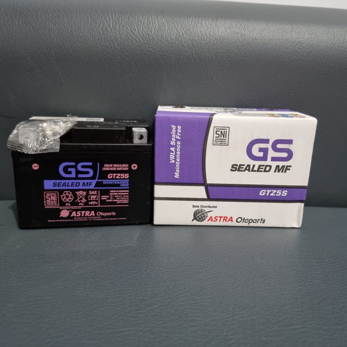 Aki Motor Astra Gs Gtz5S Beat F1 Fi Cw Injeksi Accu Kering Mf Original