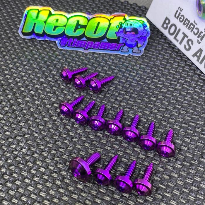 BARANG TERLARIS 1 set baut probolt body nmax isi 15 pcs baut bodi nmax titanium