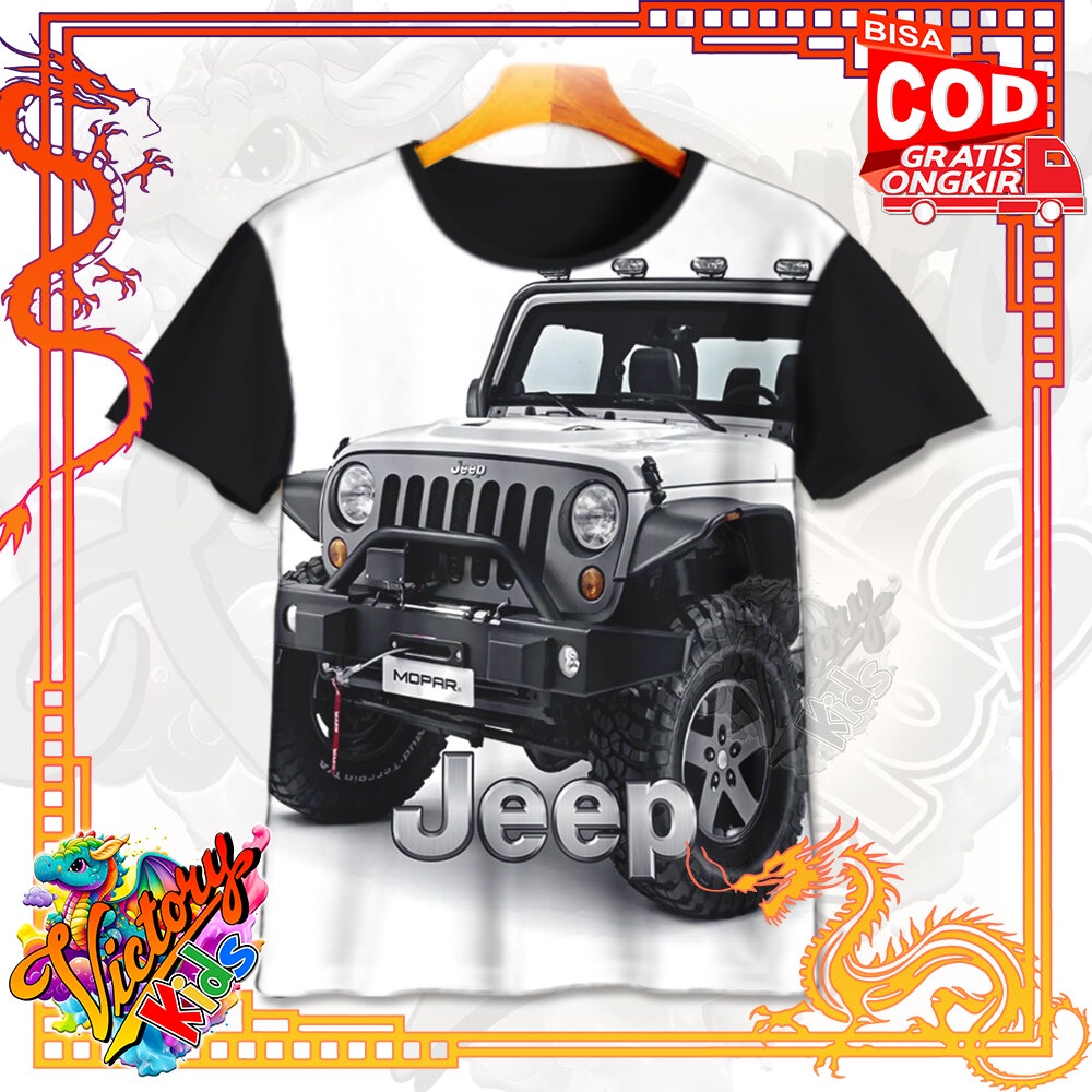 Victory Kids - Kaos Anak Premium Baju Kaos Sublim Kekinian Anti Rontok Jeep Wrangler Unlimited