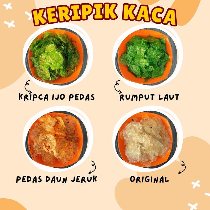 

NeW MIRA SNACK - KERIPIK KACA PEDAS Food Snack Pedas Kripca Kripik Makanan Cemilan Camilan Crispy
