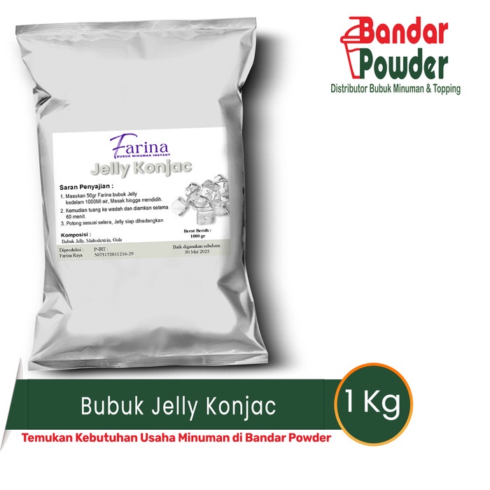 

NeW Jelly Konyaku Powder Plain 1kg - Bubuk Topping Minuman - Bandar Powder