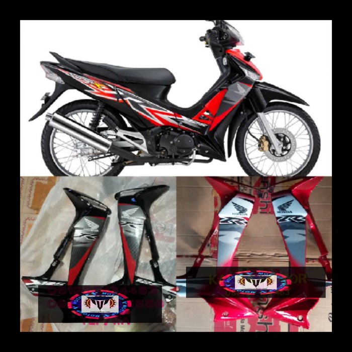 terbaru  sayap depan bagian luar supra x 125 new batman full sticker nempel ready