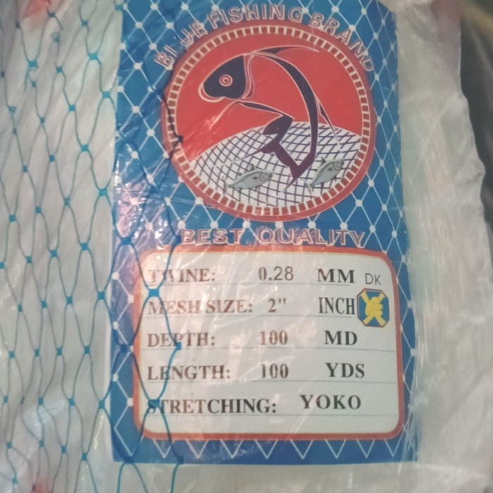PREMIUM JARING SENAR 0.28 2 100x100 YOKO BLUE FISHING