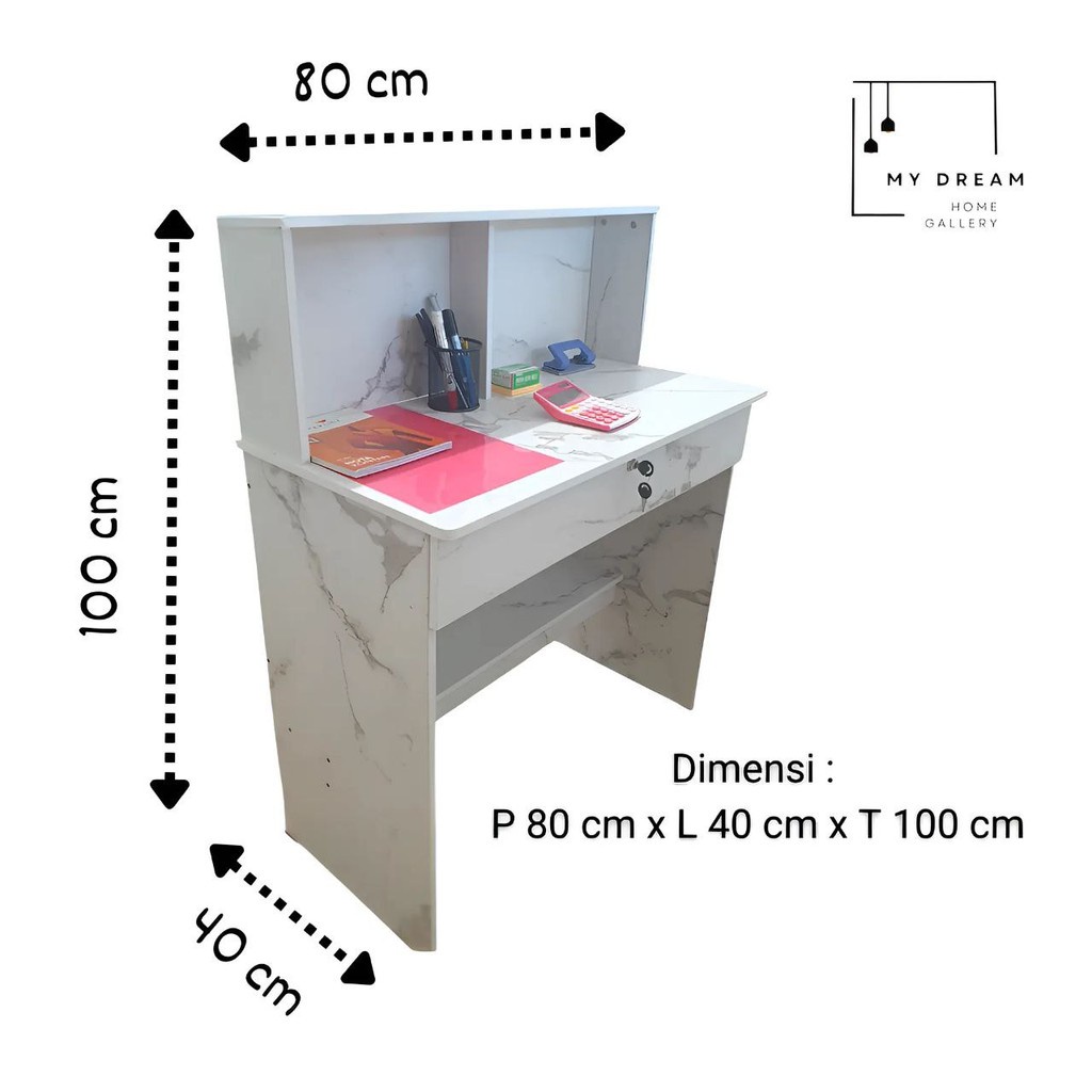 Paling Dicari Alabama Meja Kasir 80 x 40 Meja Resepsionis Meja Kantor Minimalis Estetik Multifungsi