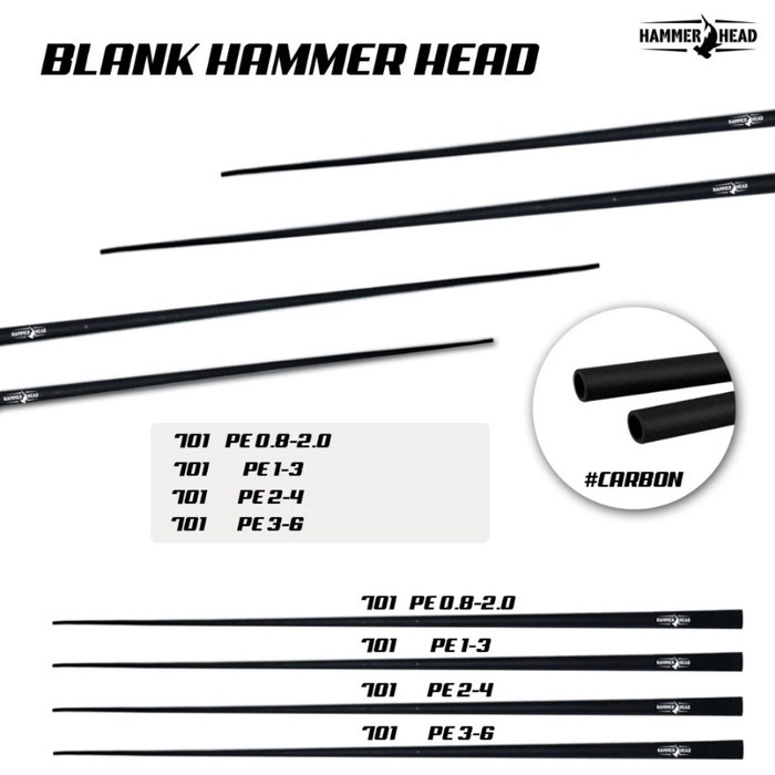 HAMMERHEAD Parts Blank Bahan Joran Pancing Carbon Hollow