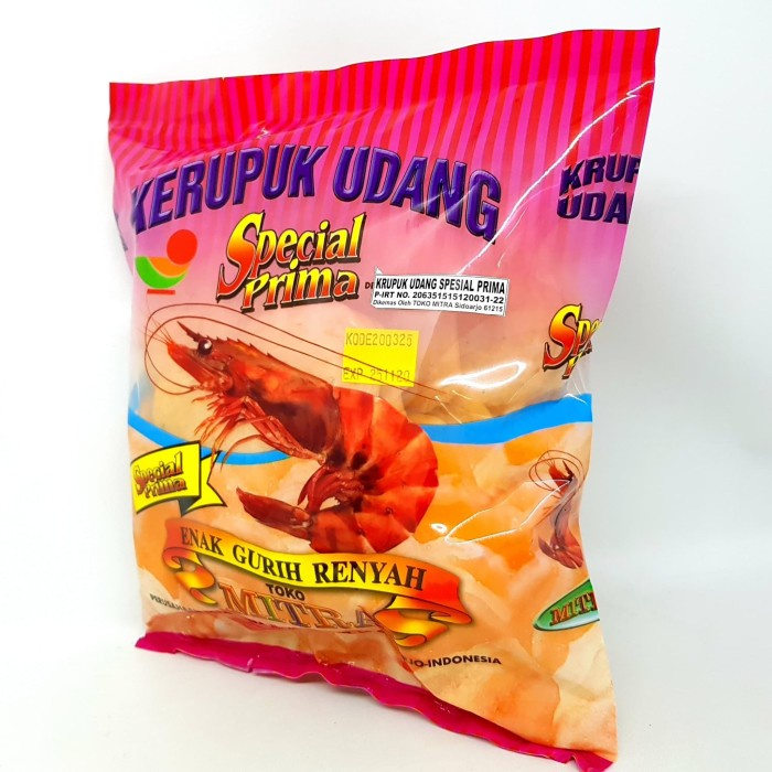 

BARANG TERLARIS MITRA KERUPUK UDANG SPESIAL PRIMA 500gr KRUPUK SHRIMP CRACKER KHAS