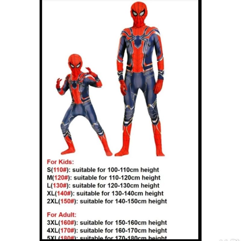 Kostum Superhero Anak dan Dewasa Spiderman Merah