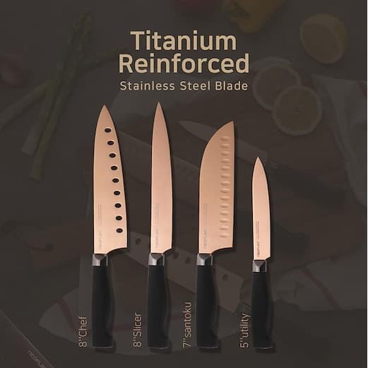 Neoflam Titanium Utility Knife 5" Rose Gold / Pisau Iris