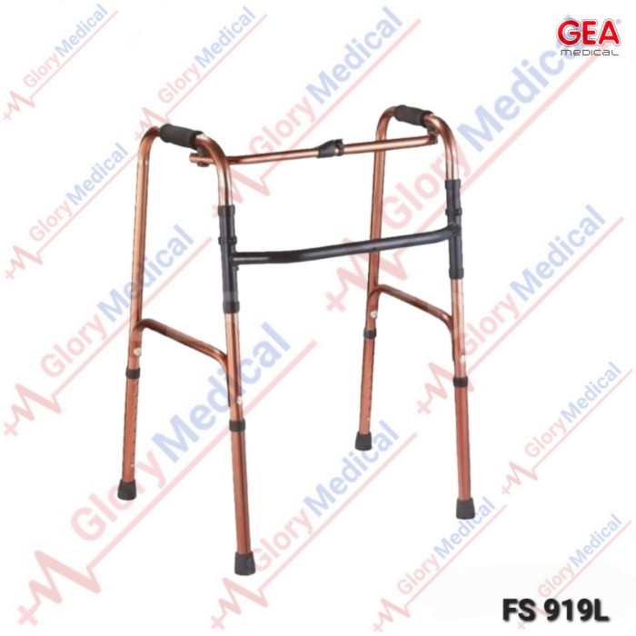 Ready Walker Tanpa Roda GEA 919L Brown/Alat Terapi Bantu Jalan Manula