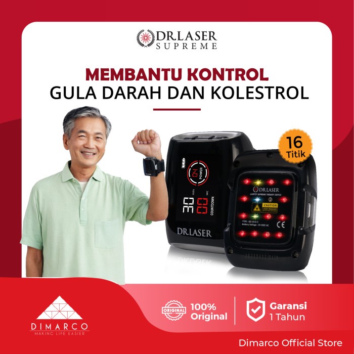 Ready DR LASER SUPREME 16 TITIK Terapi Normalkan Kolesterol Jam Tangan Laser