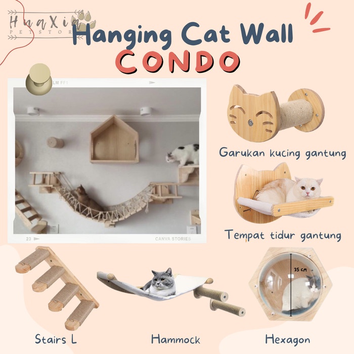 Rumah Bermain Kucing Gantung Dinding Wall Hanging Cat Condo Play House