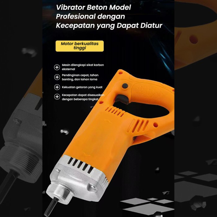 Mesin Bor Vibrator Listrik Portable Alat Vibrator Alat Pemadat Cor Tembok Beton Perata Adukan