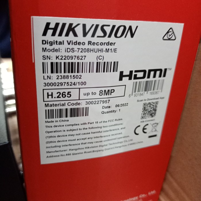 dvr hikvision 8 5mp DS-7208 HUHI K1/E