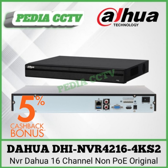 DAHUA NVR4216-4KS2/L NVR DAHUA 16 ANNEL NON POE DAHUA