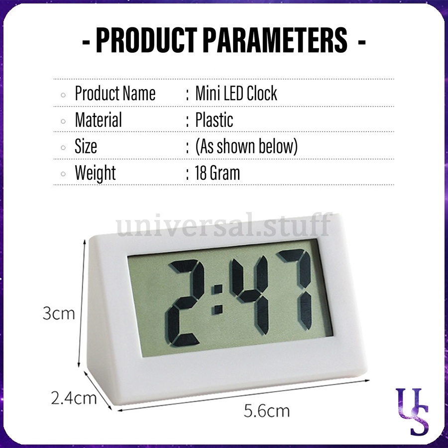 BIG SALE [US] Jam Meja Mini Digital LED / Jam Kecil Minimalis / Jam Baterai