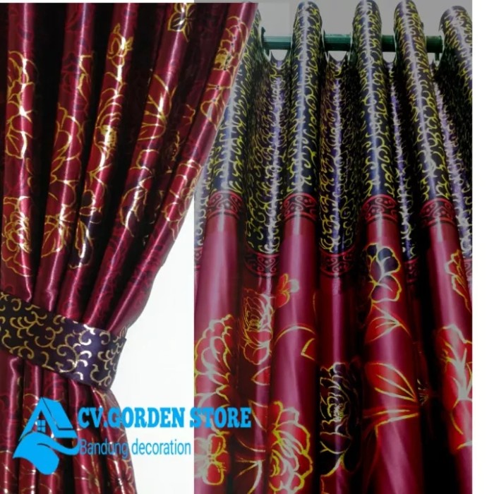 Gorden Blackout Motif Bunga Tulip Minimalis Terlaris