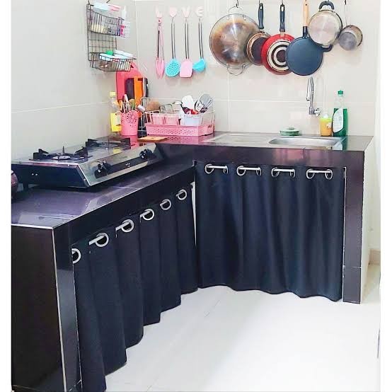 Gorden Kolong Dapur Bahan Blackout Polos Premium Ready