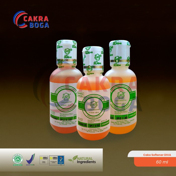 

Ready Stok" Pelembut Kue / Pelembut Roti / Cake Softener Diva 60 Ml