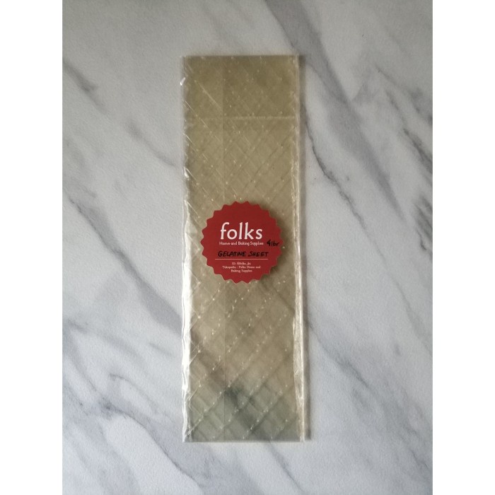 

Ready Stok" Gelita Gelatine Sheet / Gelatine Lembaran 14 Gram 4 Lembar