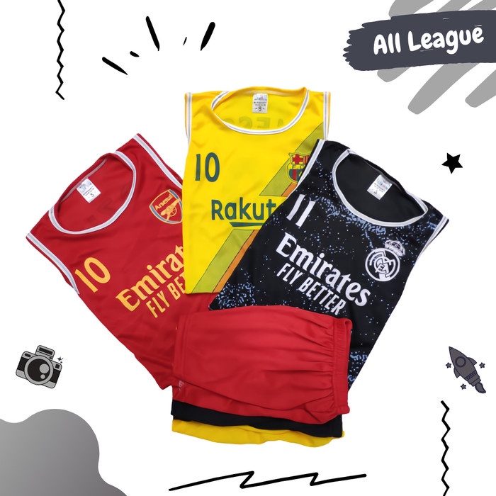 BAJU SINGLET JERSEY BOLA ANAK SETELAN BAYI BAJU BOLA KAOS OBLONG CLUB