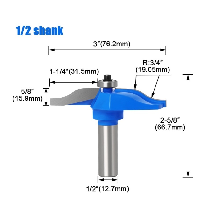 HJK Mata Router Profil Panel Pintu Raised Door Cabinet Milling Cutter