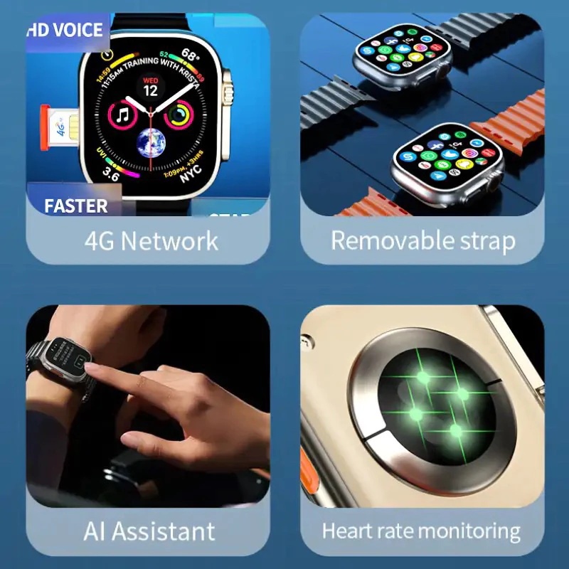 PROMO TERBARU [4G Sim card] LDS Smartwatch S9 ULTRA 4G & 5G RAM 4 / 64GB SIM CARD Bisa Nonton