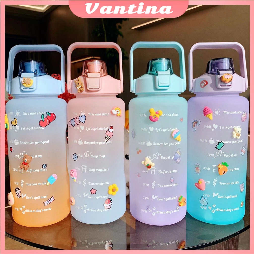 yangbaru- Botol Minum Tumbler Tritan Motivasi 2 Liter/Tumbler Tritan Motivasi Korea Viral